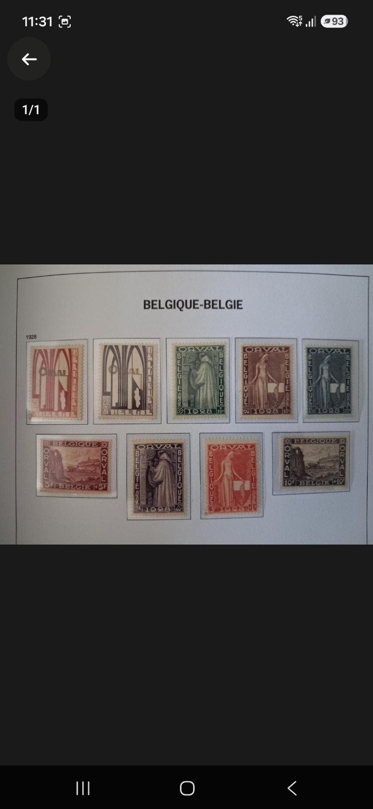 Belgique OBP 258-266 ** 1928, Enlèvement ou Envoi