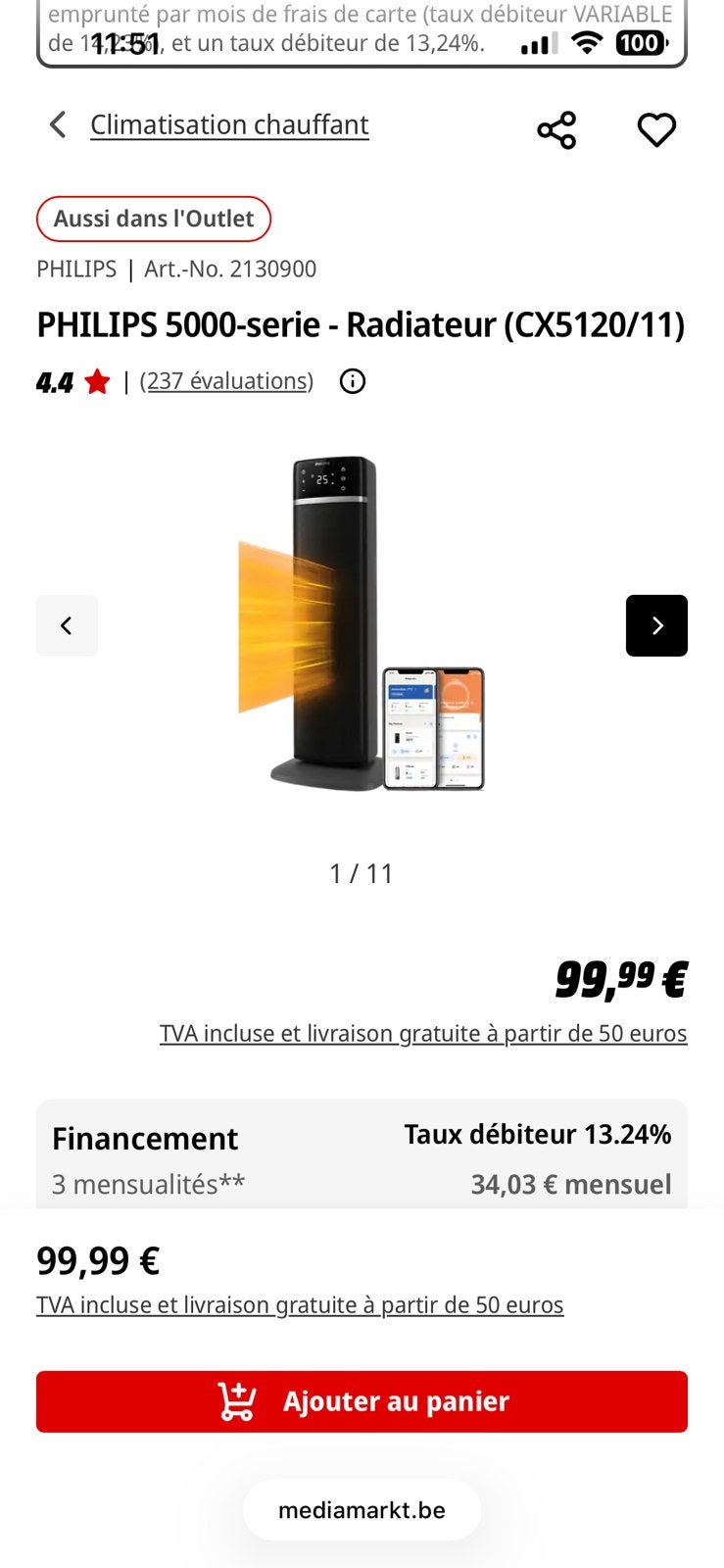 Chauffage philips, Doe-het-zelf en Bouw, Verwarming en Radiatoren, Ophalen, Zo goed als nieuw