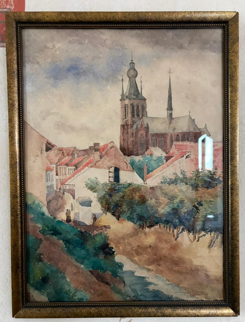 Schilderij van de kerk van Aarschot, Antiek en Kunst, Ophalen