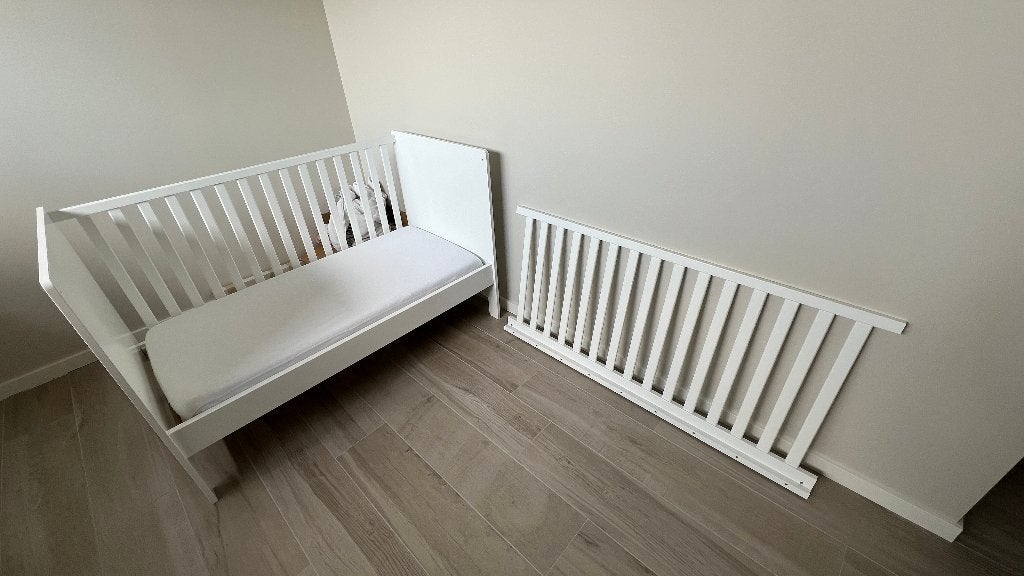 Meegroeibed + matras, 70 tot 85 cm, 140 tot 160 cm, Zo goed als nieuw, Ophalen