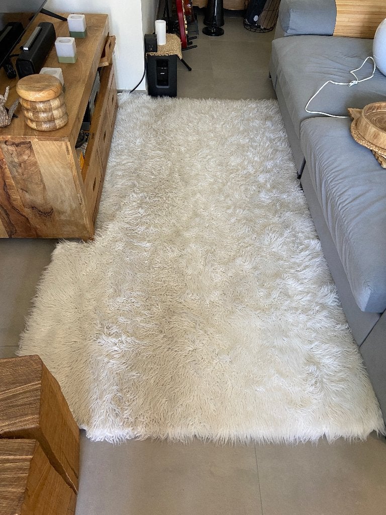 tapijt hoogpolig wit, Huis en Inrichting, Stoffering | Tapijten en Vloerkleden, Ophalen, Wit, Gebruikt, Boho fluffy