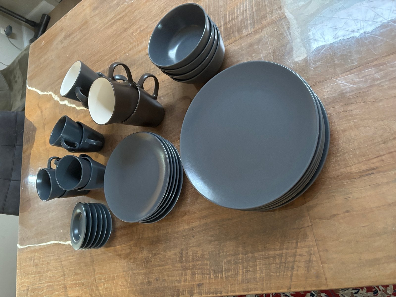 IKEA DINERA 31-delige serviesset grijs/blauw — heel goede st, Huis en Inrichting, Ophalen, IKEA, Zo goed als nieuw, Compleet servies
