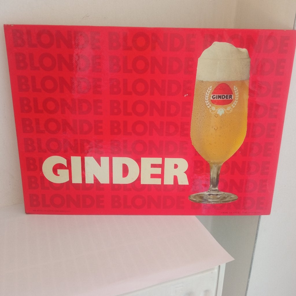 publicité GINDER, Enlèvement ou Envoi, Utilisé, Panneau publicitaire