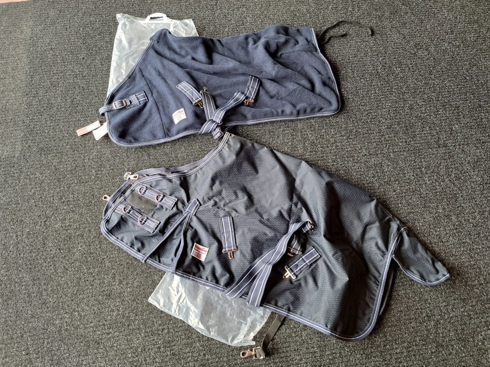 nieuwe première regendeken en fleecedeken shet, Ophalen, Shetlander/Mini, Première, Blauw