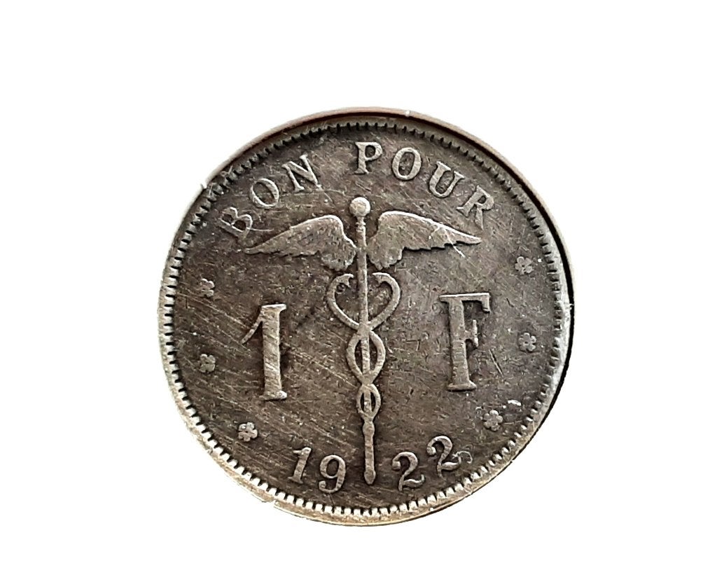 België – 1 frank - 1922 Fr. (Ref 018) Gratis verzending., Ophalen of Verzenden, Losse munt
