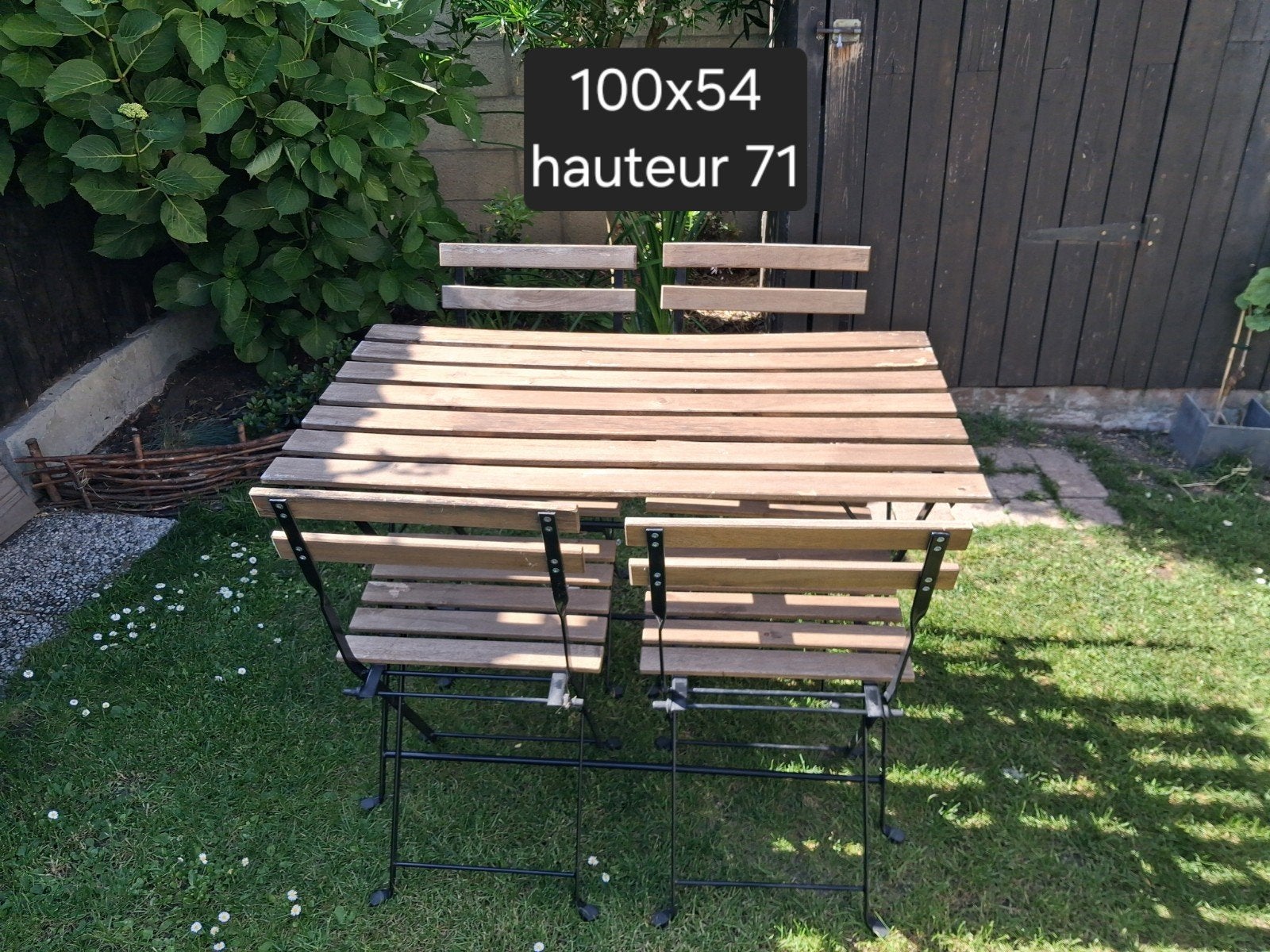 Table et 4 chaises de jardin, Jardin & Terrasse, Enlèvement
