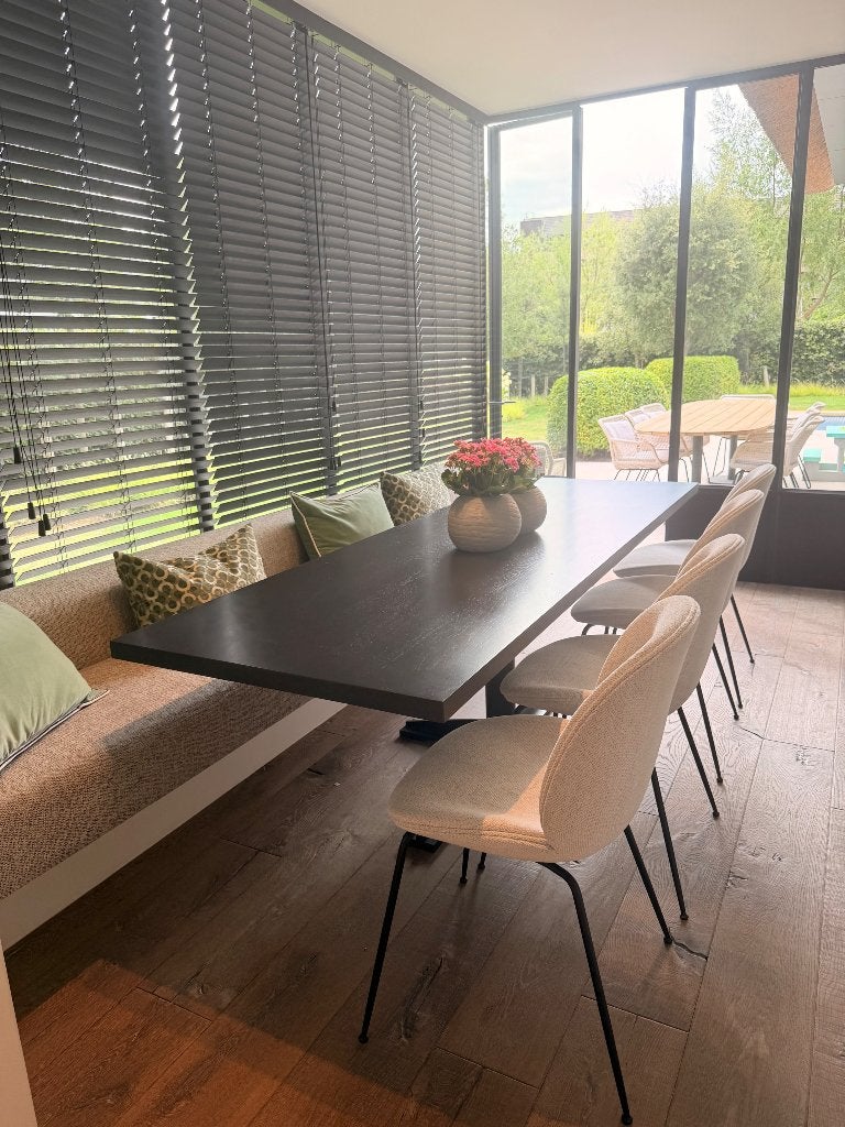 Dark oak design eettafel van Pilat & Pilat, Ophalen, Gebruikt, 200 cm of meer, 50 tot 100 cm