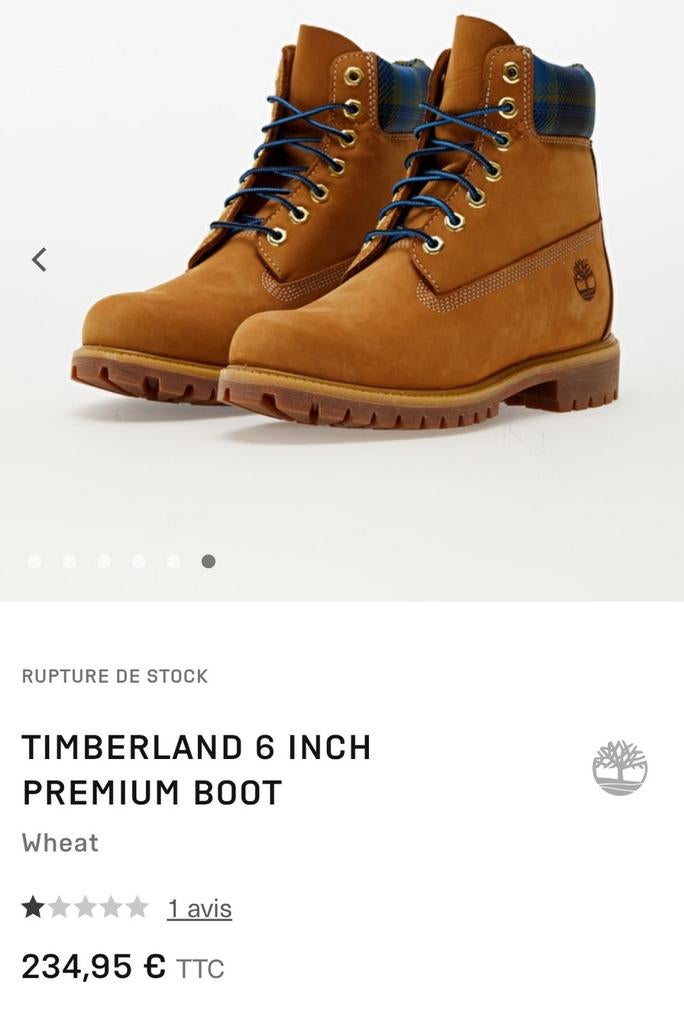 Timberland 6inch classics - taille 44 + 2 paires de lacets, Enlèvement ou Envoi, Autres couleurs, Timberland, Neuf