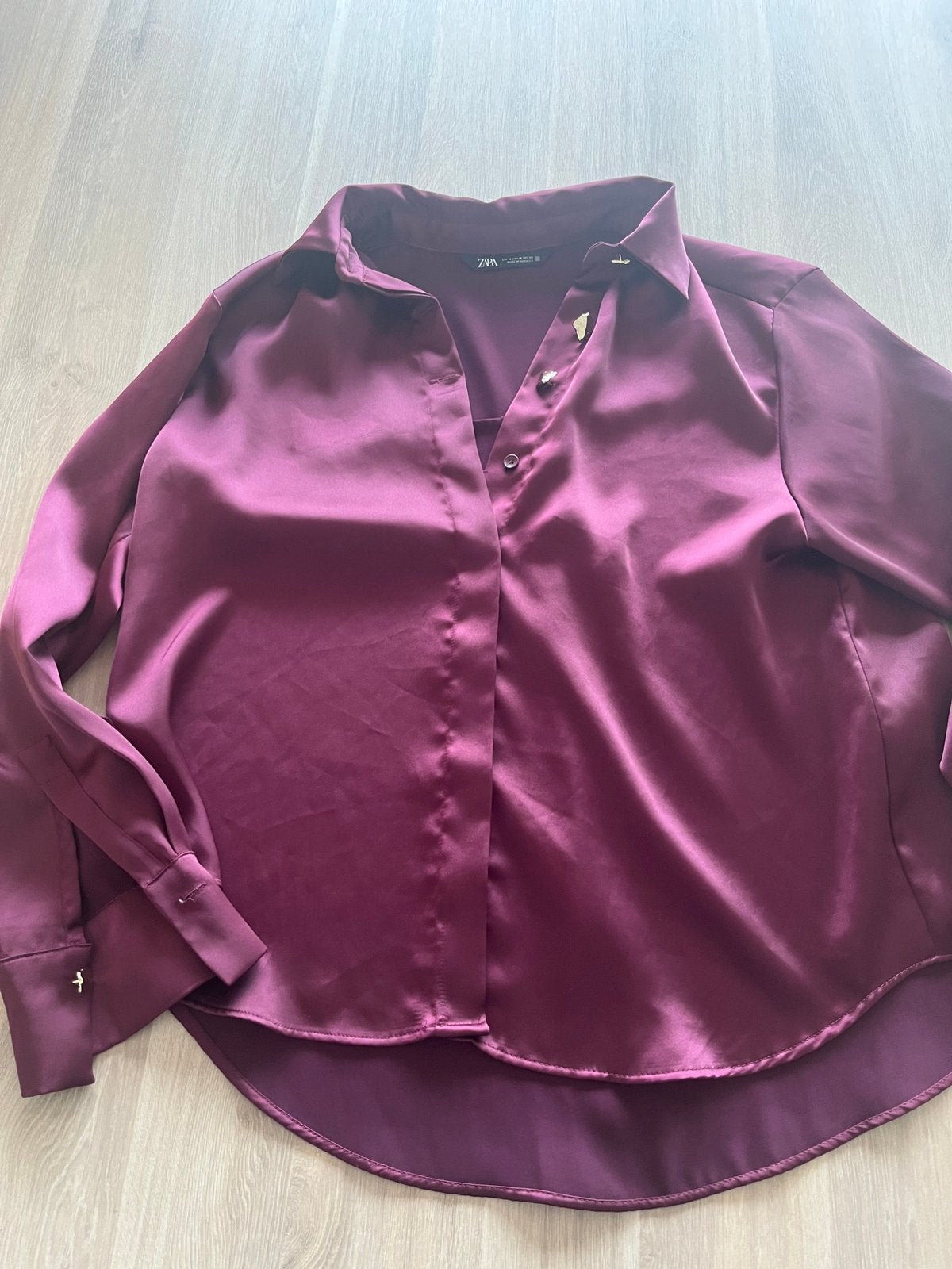Bordeaux blouse Zara maat M, Kleding | Dames, Ophalen of Verzenden, Zo goed als nieuw, Maat 38/40 (M)
