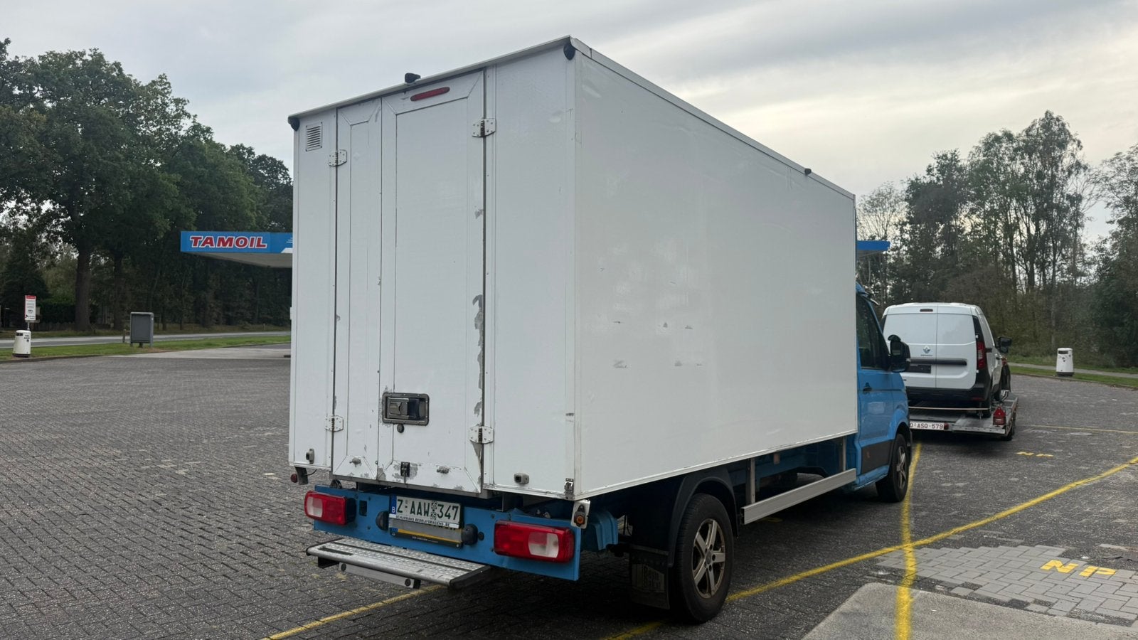 Vw Crafter 2021 en maar 150000km, Auto's, Euro 6, Blauw, Bedrijf, Grijs
