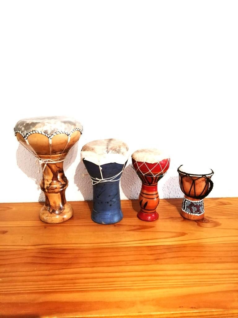 Lot de 4 djembés, Muziek en Instrumenten, Overige Muziek en Instrumenten, Ophalen, Gebruikt