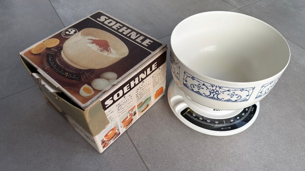 Balance de cuisine vintage Soehnle dans sa boîte d'origine, Electroménager, Balances, Moins de 10 kg, Analogique, Enlèvement ou Envoi