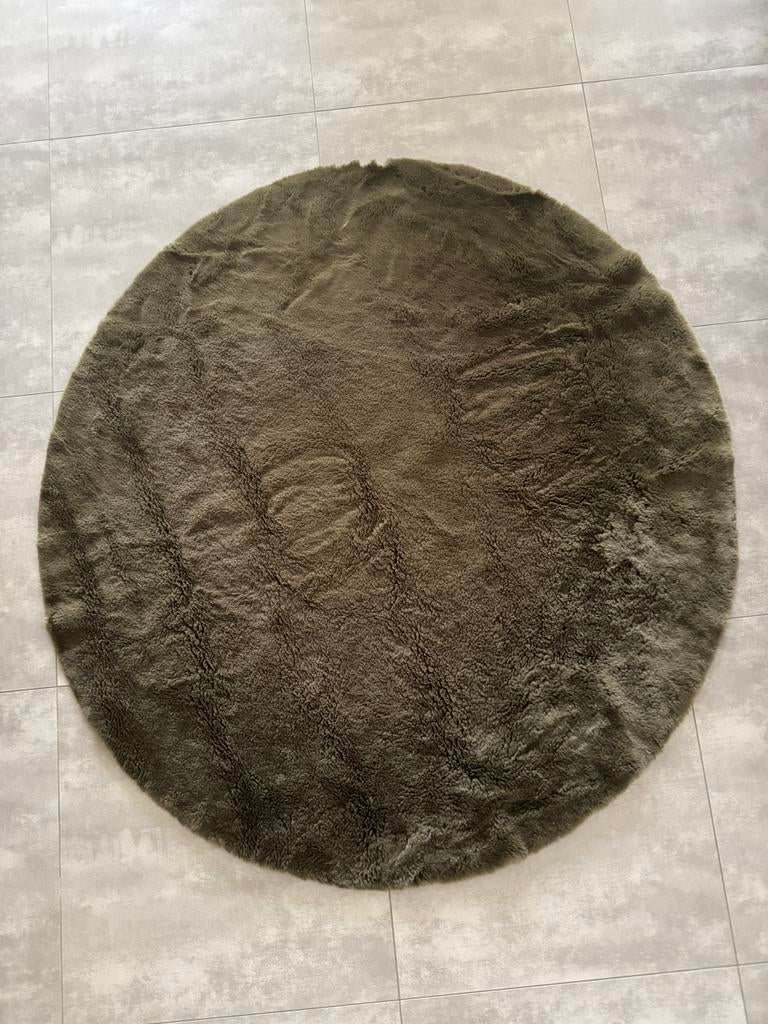 Tapijt kaki groen 120cm ø, Enlèvement, Comme neuf