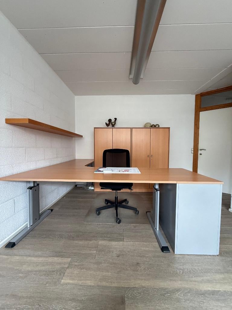bureau, Ophalen, Hout, 180 cm, Bruin