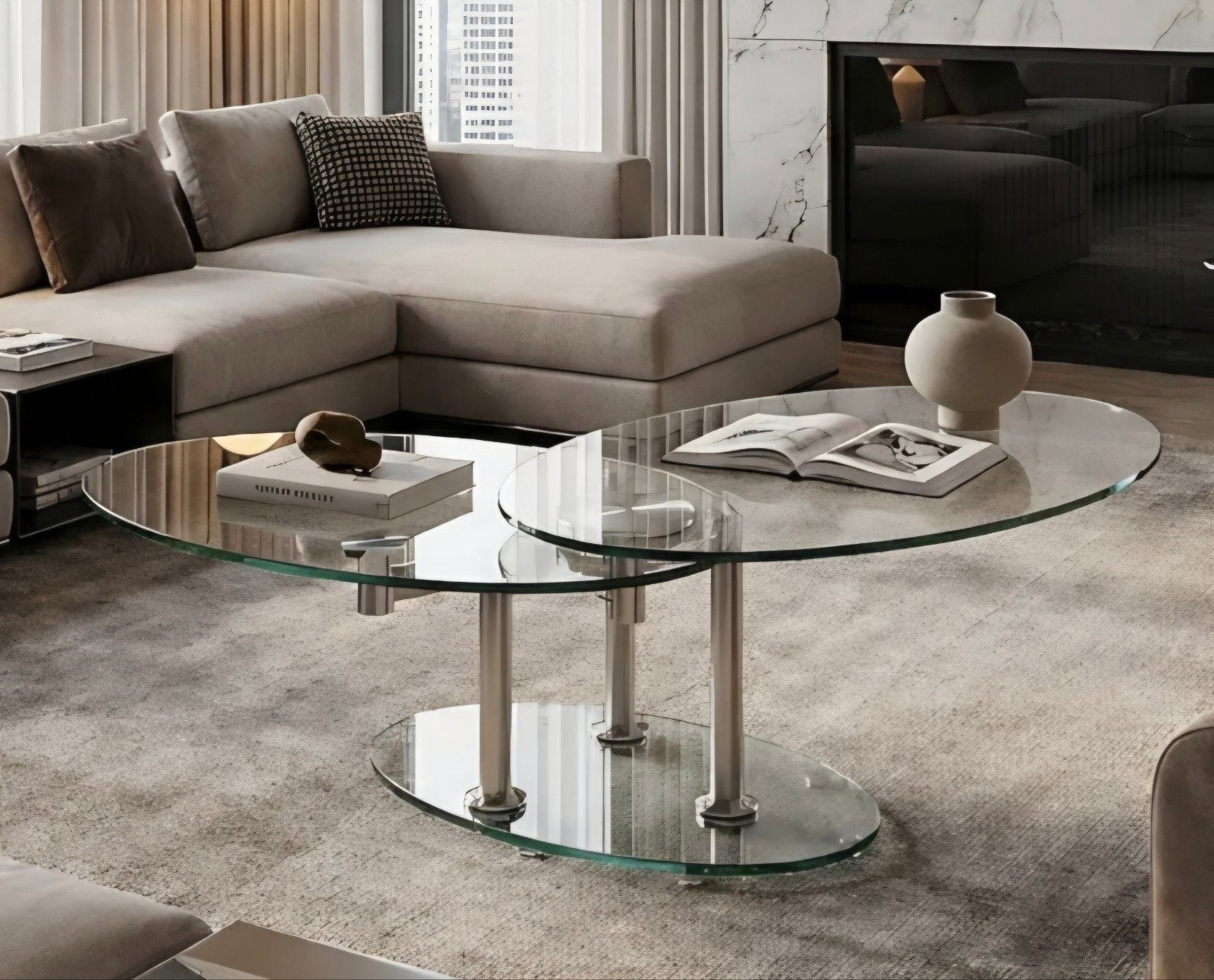 Table basse en verre trempé pivotante, Maison & Meubles, Tables | Tables de salon, Comme neuf, 5 – 50, 50 à 100 cm, 100 à 150 cm