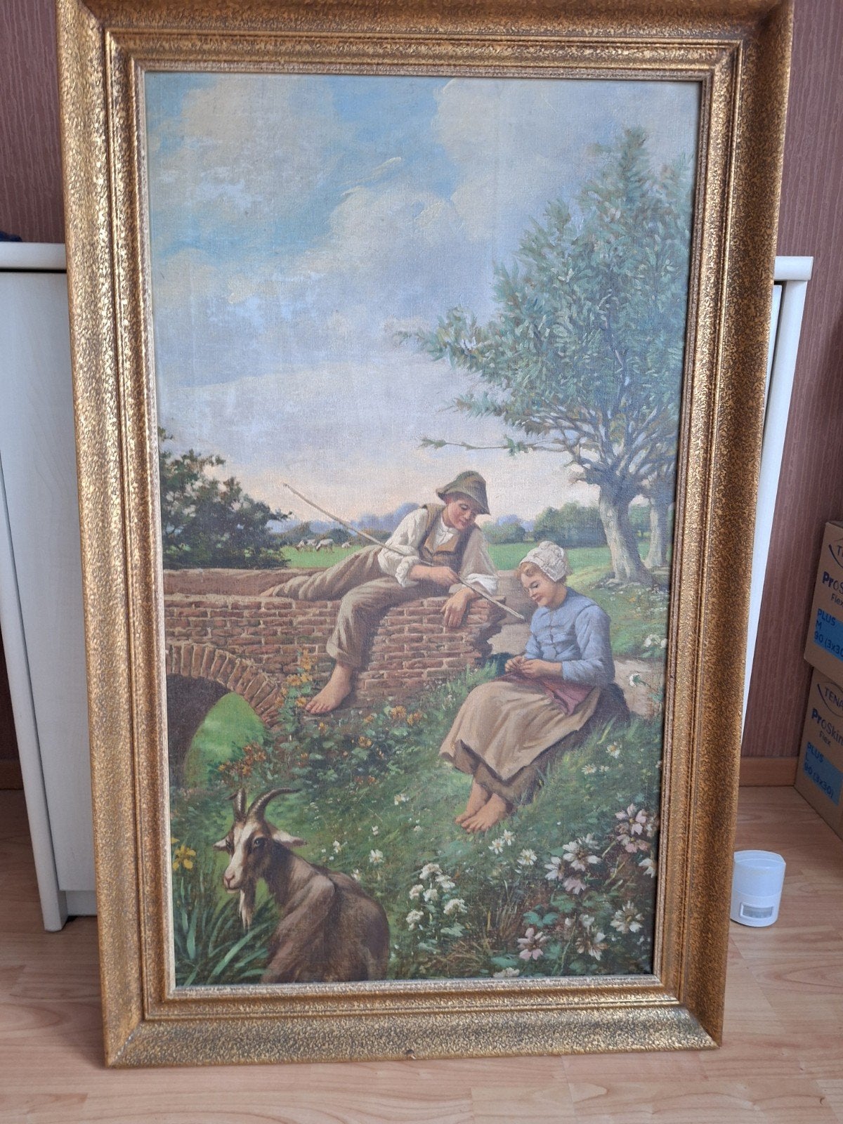 plattelands tafereel, Antiek en Kunst, Ophalen