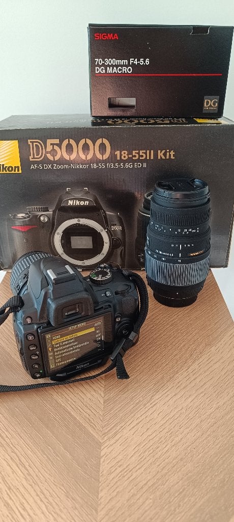 NIKON D5000 kit SC 4500 + SIGMA LENS, Audio, Tv en Foto, Ophalen, Spiegelreflex, Geheugenkaart, 12 megapixels