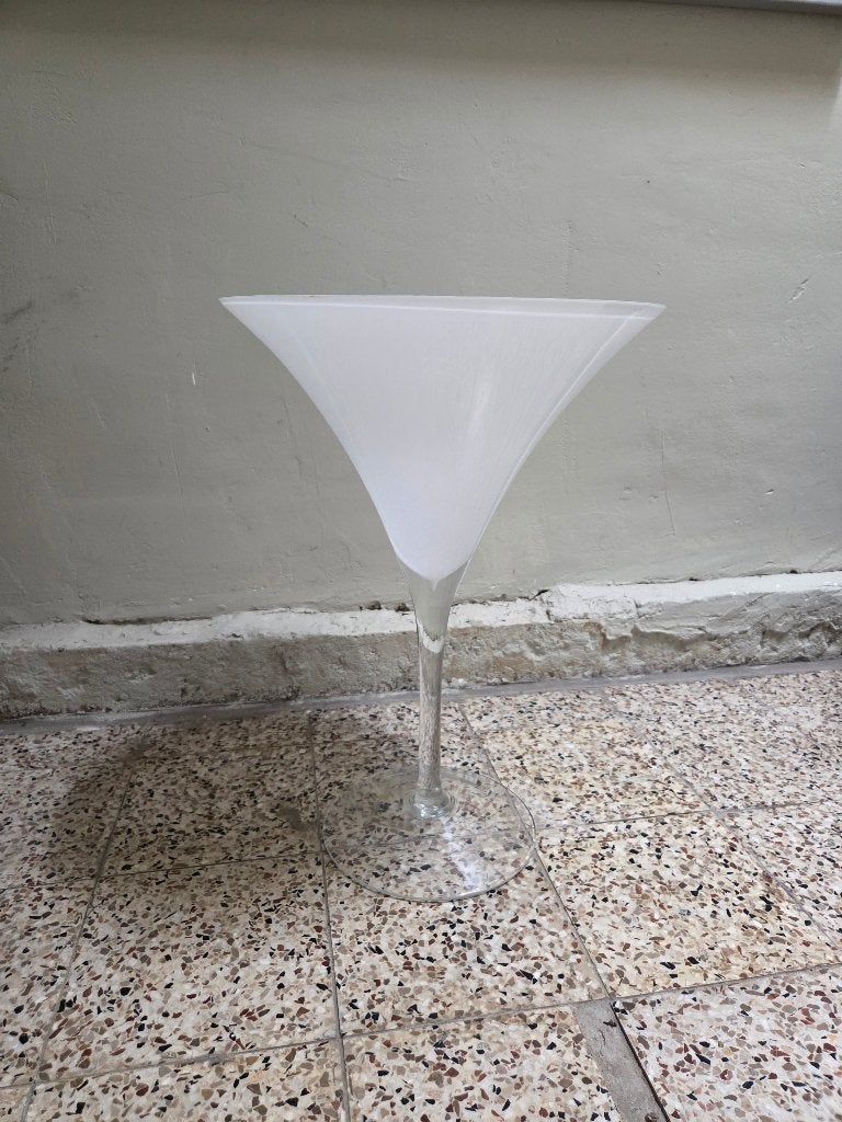 Grand vase martini vintage, Finition mate, 45 cm, Verre, Enlèvement