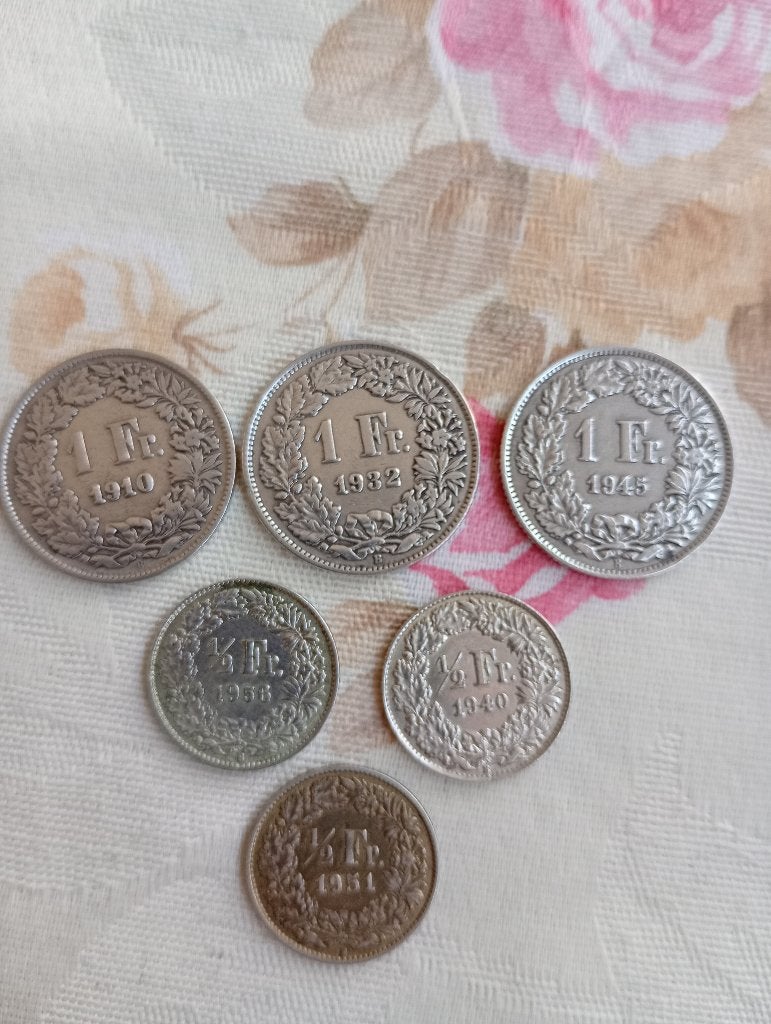 Zwitserse Munten - 1 Fr en 1/2 Fr., Ophalen of Verzenden, Overige landen, Setje