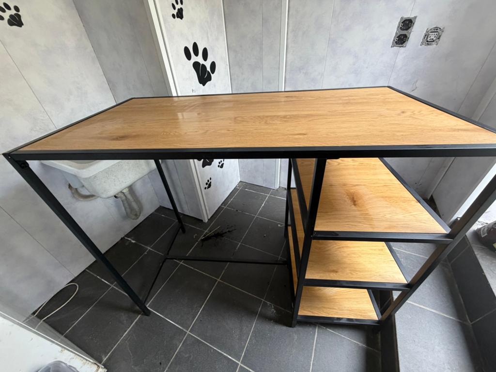 Moderne bartafel / hoge tafel – industriële stijl, Ophalen, Zo goed als nieuw, Zwart