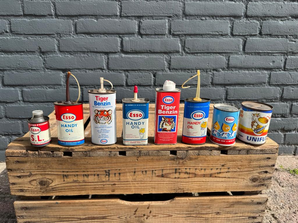 Esso Handy oil olie blikjes, Ophalen of Verzenden, Gebruikt, Verpakking