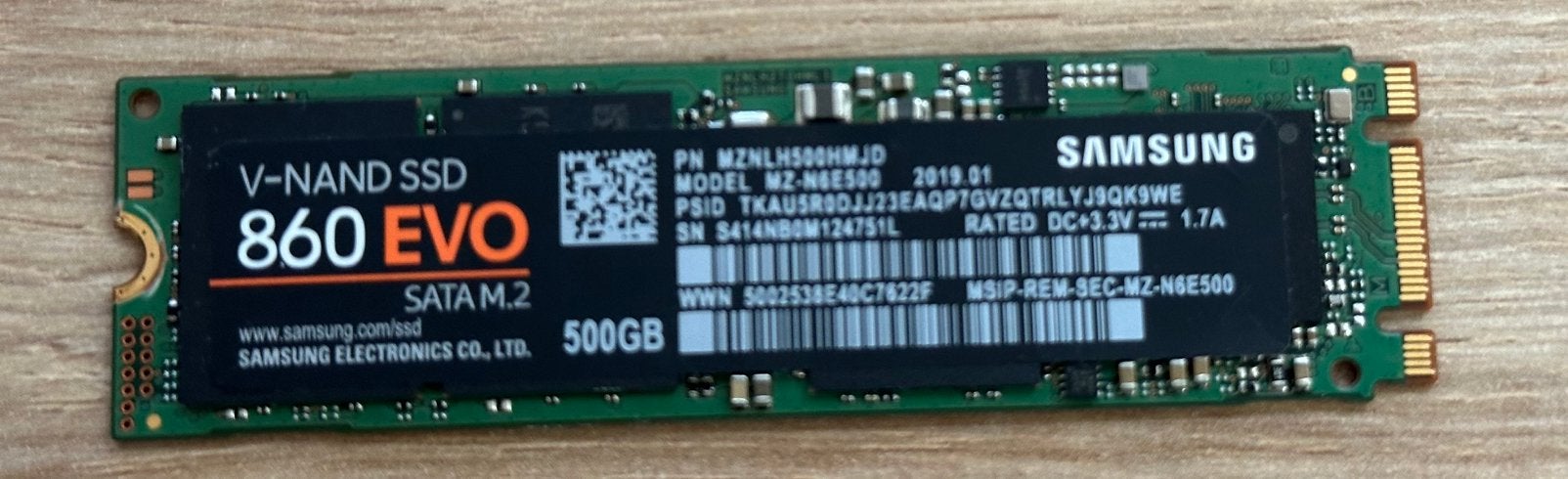 Samsung 860 EVO M2 SSD (500GB), Computers en Software, Harde schijven, Ophalen, Zo goed als nieuw, SSD