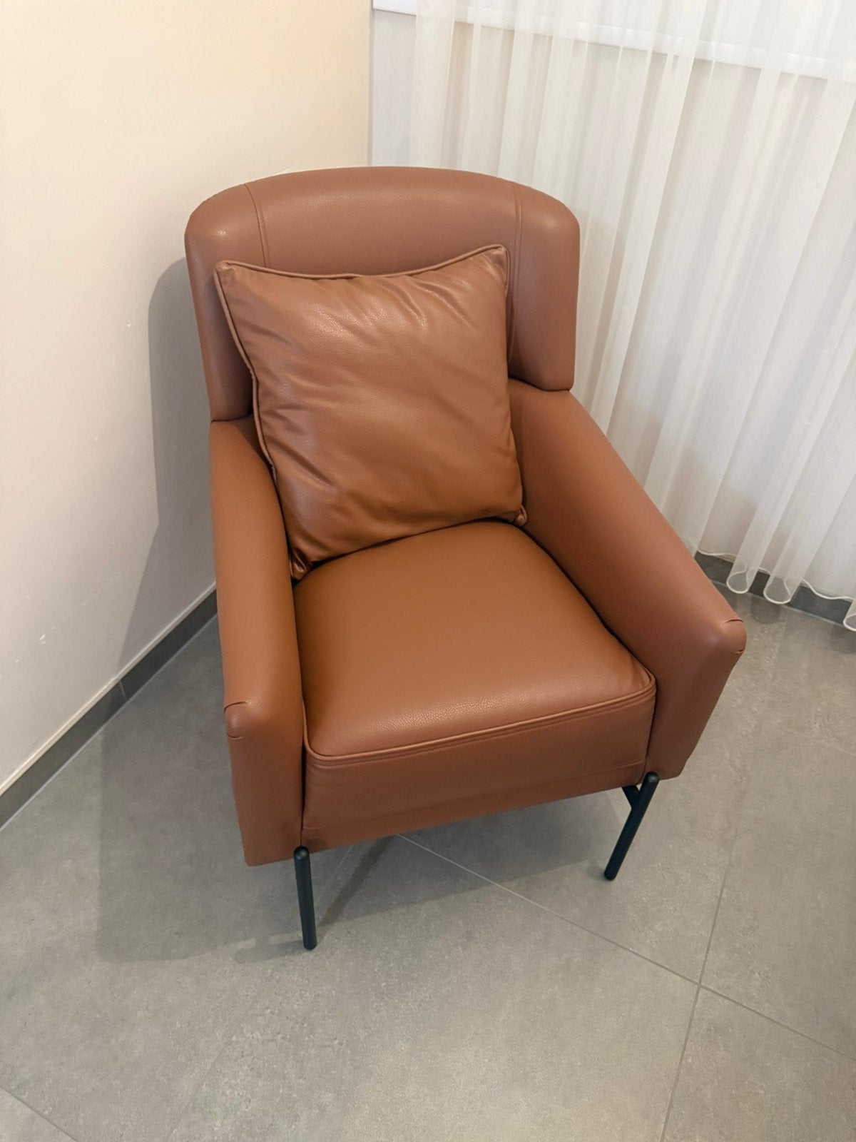 Cognac fauteuil 2 stuks, Ophalen, Zo goed als nieuw