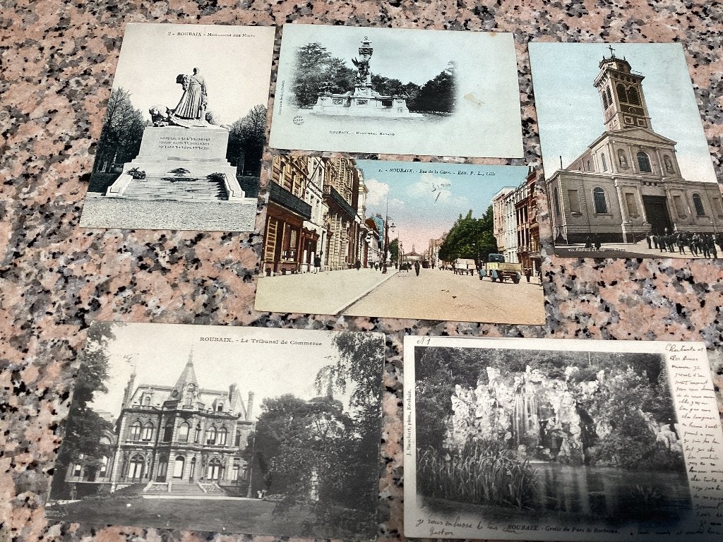 Lot de 6 cartes postales anciennes Roubaix Nord, Enlèvement ou Envoi, 1920 à 1940, Affranchie, France