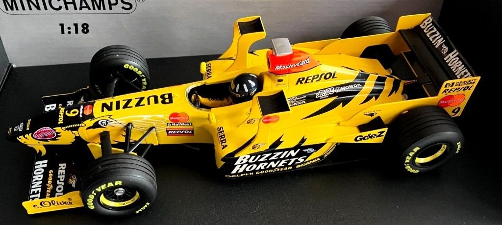 1/18 Jordan Mugen-Honda V10 198W Tower Wing D.Hill 1998, Ophalen of Verzenden, Nieuw, Auto, MiniChamps