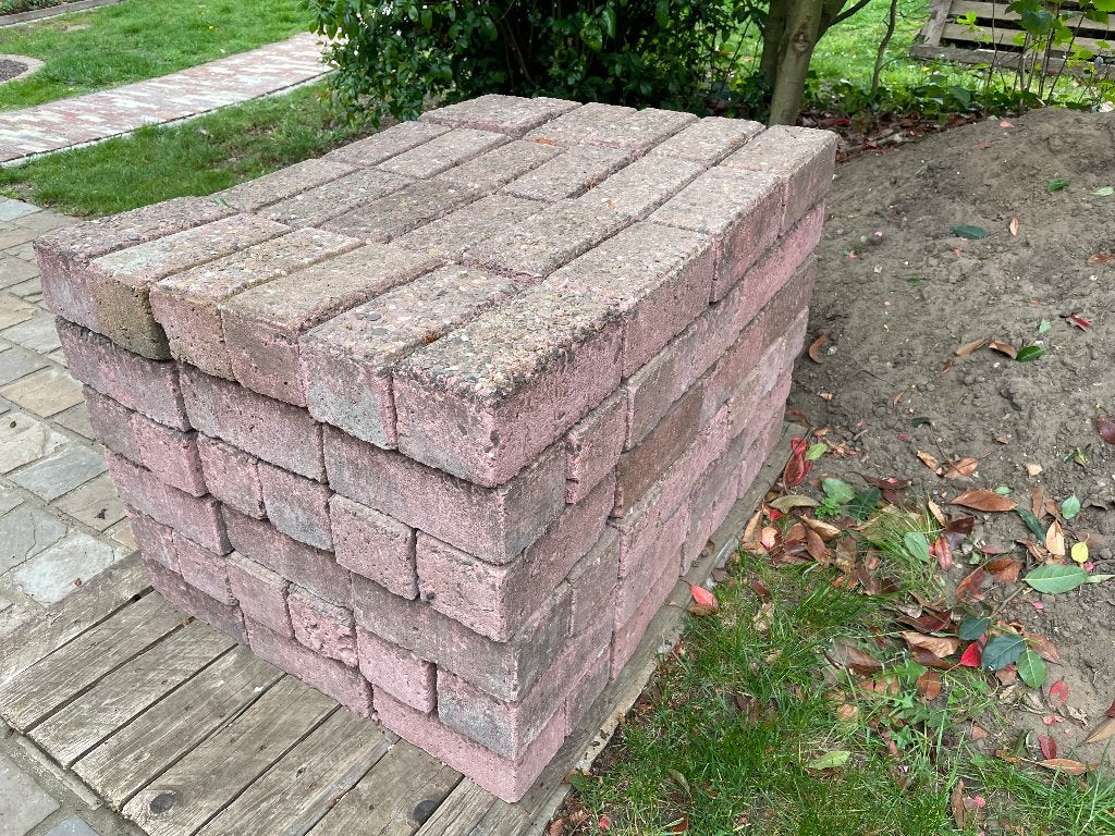Betonklinkers rood/roze, Enlèvement, Utilisé, Autres types, Autres matériaux