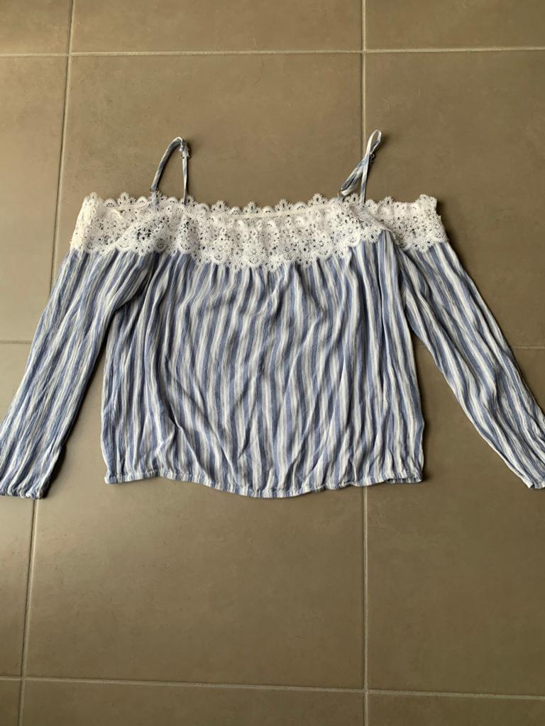 Blouse hollister large, Kleding | Dames, Blouses en Tunieken, Ophalen of Verzenden, Nieuw, Maat 42/44 (L), Blauw