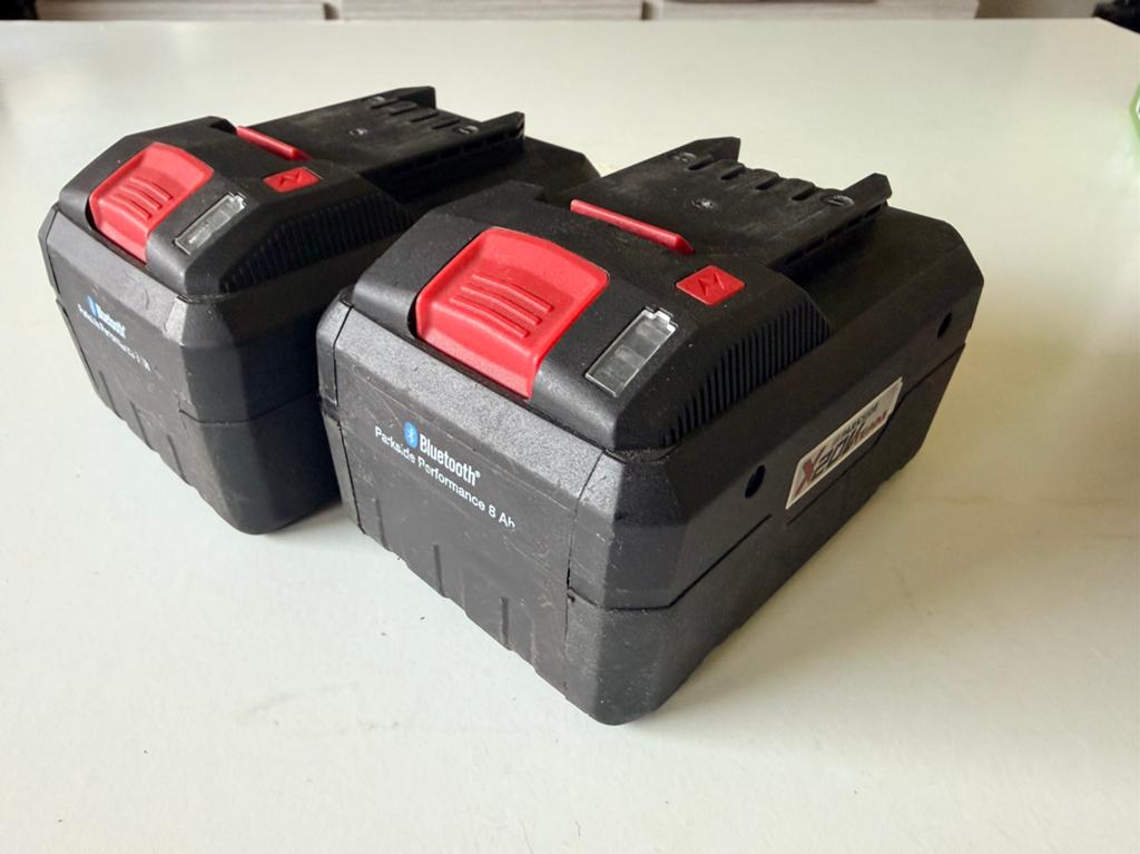 2x Parkside Performance 8Ah X20V Smart Bluetooth accu, Ophalen, Zo goed als nieuw