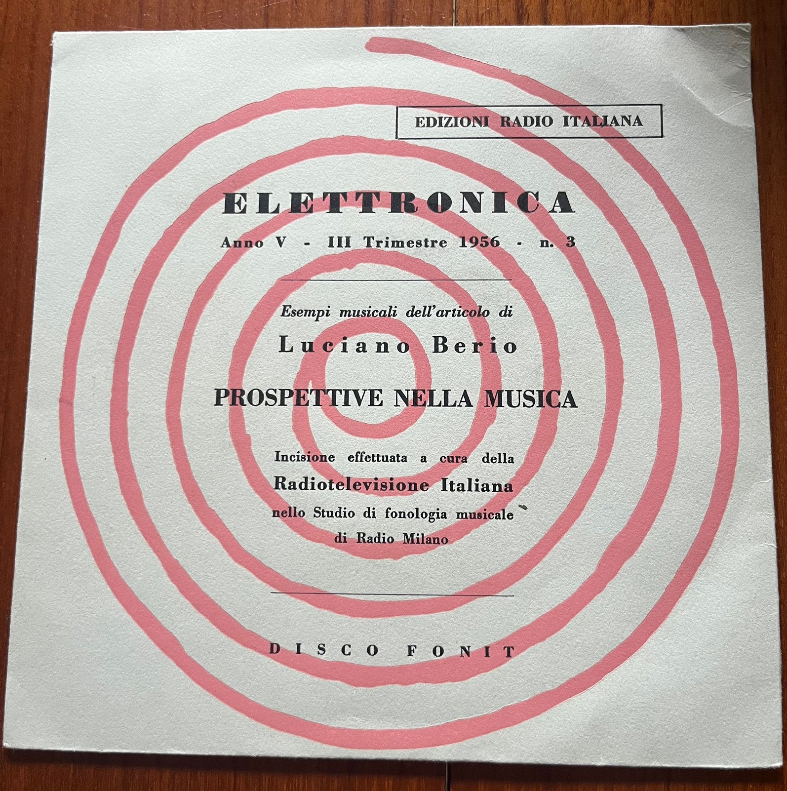 elektronische muziek contemporaine vinyl 45 toeren Berio, Ophalen of Verzenden, Zo goed als nieuw