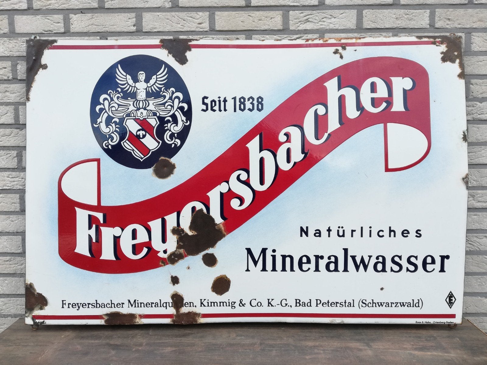 Groot emaille bord Freyersbacher mineraalwater, Ophalen, ., ., .