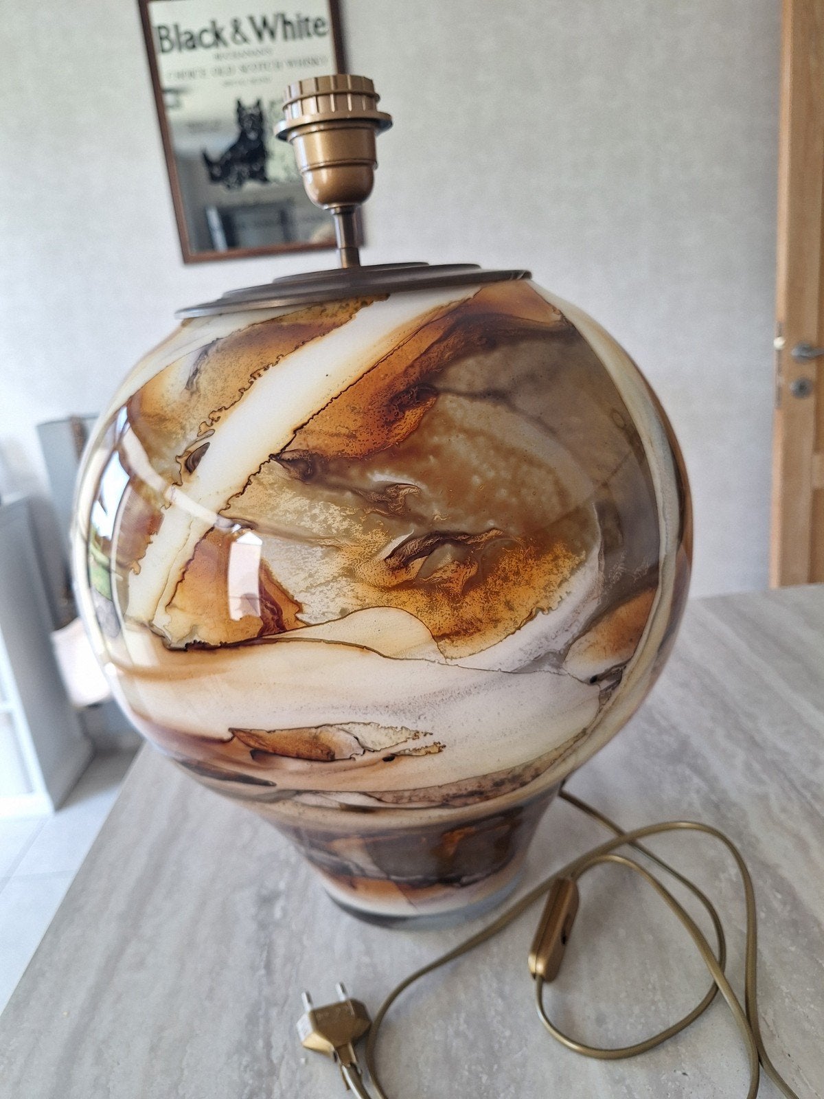 Pie'ce Unique gekleurde handgeblazen tafellamp 45 cmH 30cmB, Huis en Inrichting, Ophalen, Klassiek, Minder dan 50 cm, Glas