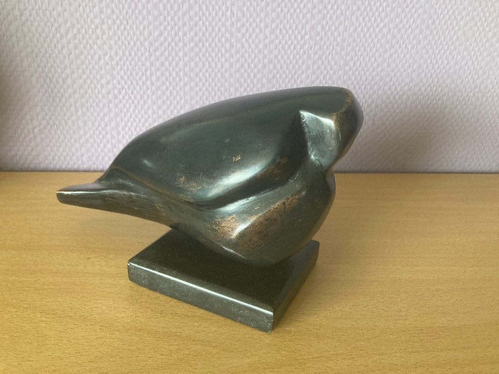 Ingedommelde vogel "Brons", Antiek en Kunst, Ophalen of Verzenden, Brons, Beeld, Vogel