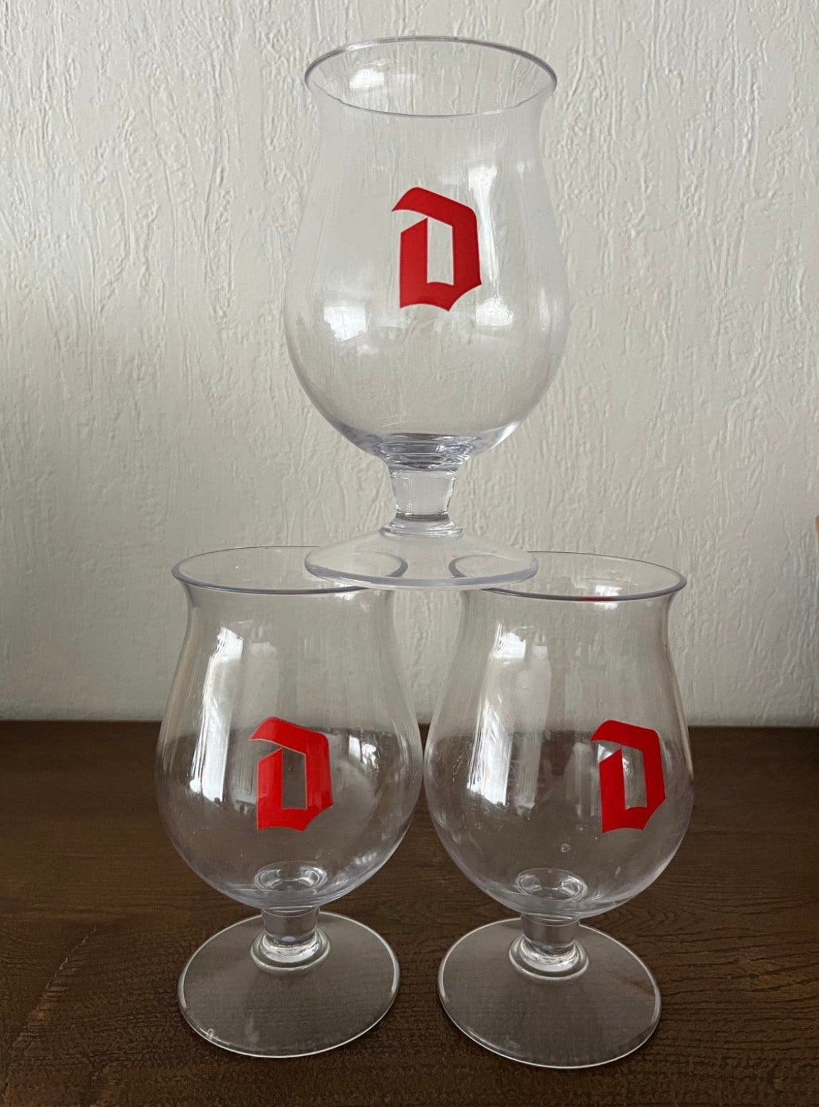 3Duvelglazen “Tritan rode D”, Verzamelen, Ophalen, Nieuw, Glas of Glazen, Duvel