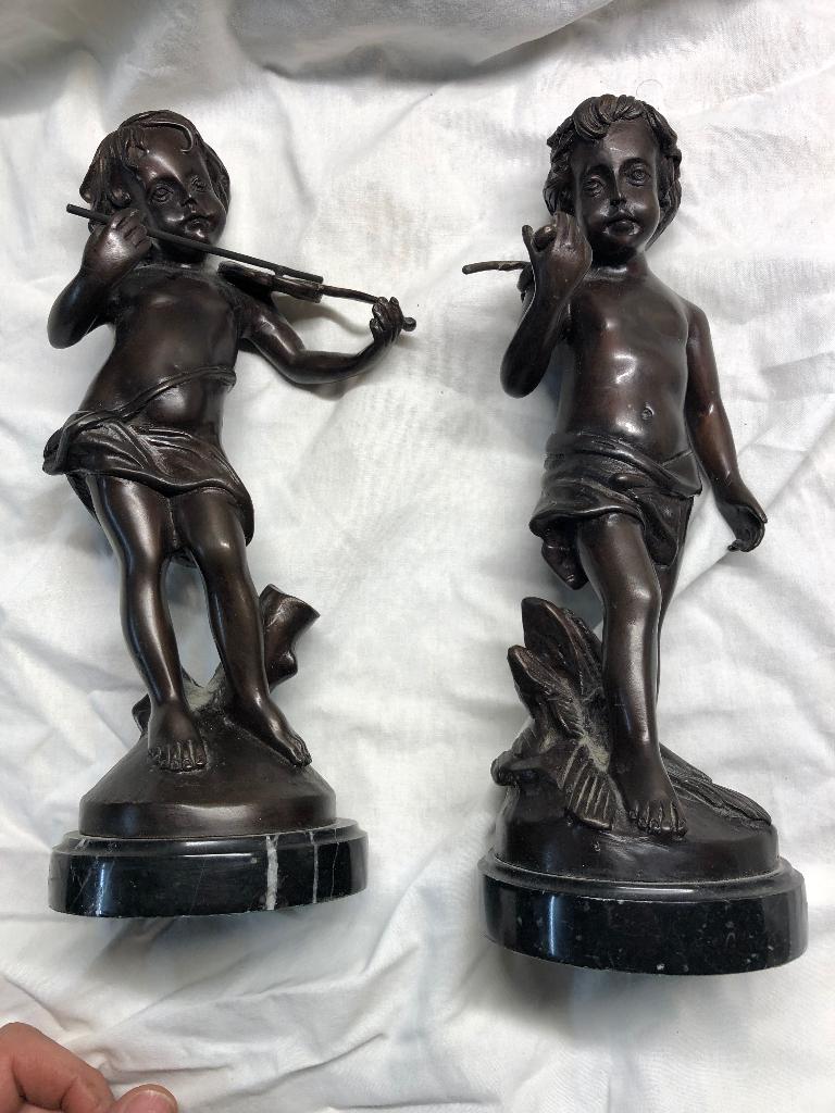 Auguste Moreau - sculpture - enfants musiciens, Enlèvement ou Envoi, Bronze