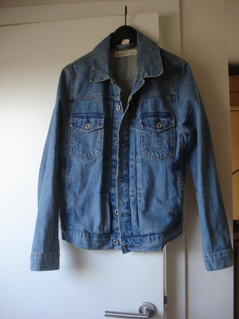 H&M Logg jeansjas, heren/jongens. mt S, Kleding | Heren, Jassen | Zomer, Blauw, Ophalen of Verzenden, H&M, Gedragen