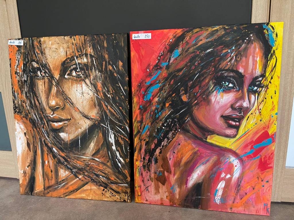 Moderne vrij grote schilderijen Mk Art, Antiek en Kunst, Kunst | Schilderijen | Modern, Ophalen