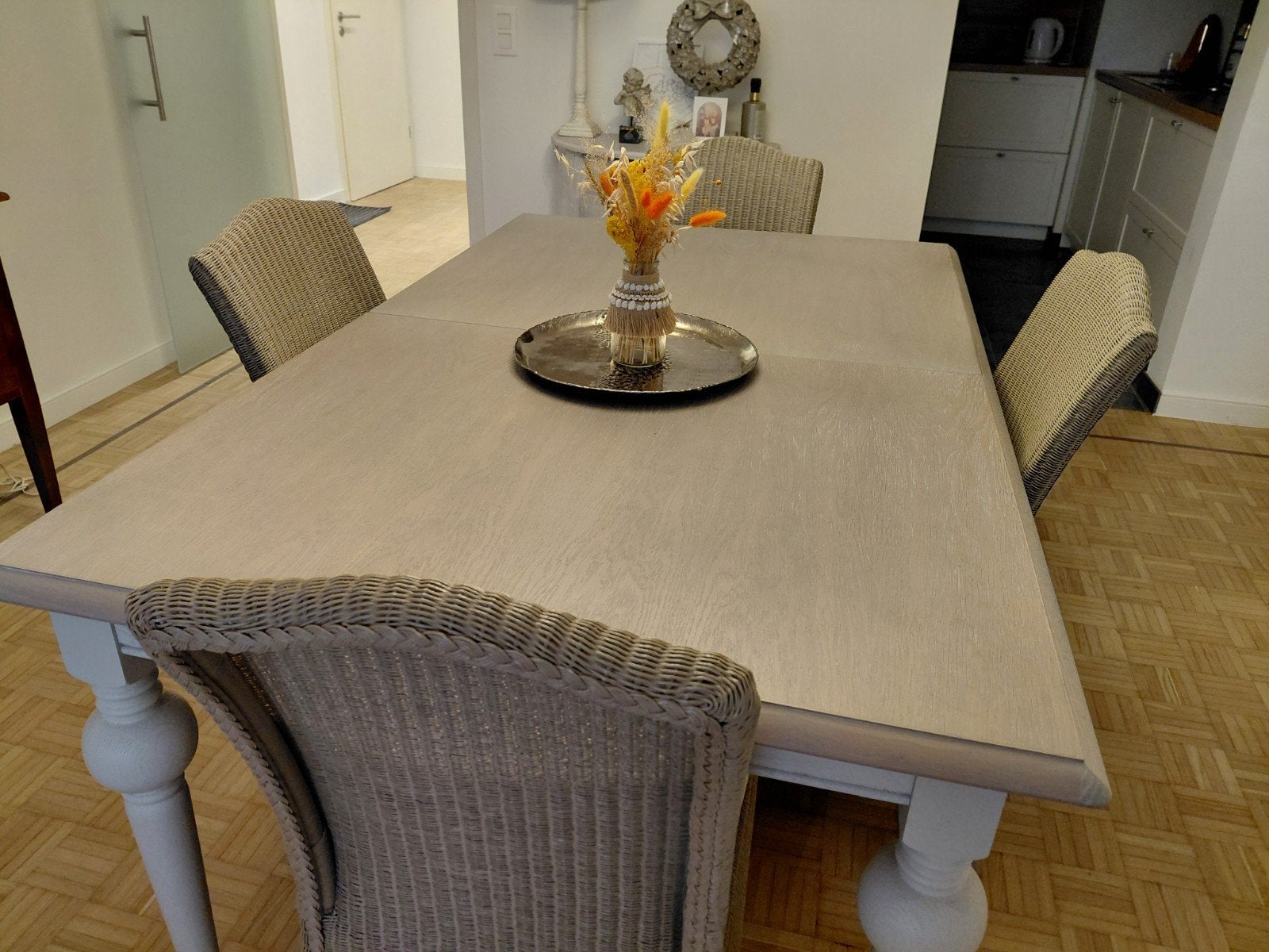 landelijke eettafel met zes stoelen, Ophalen