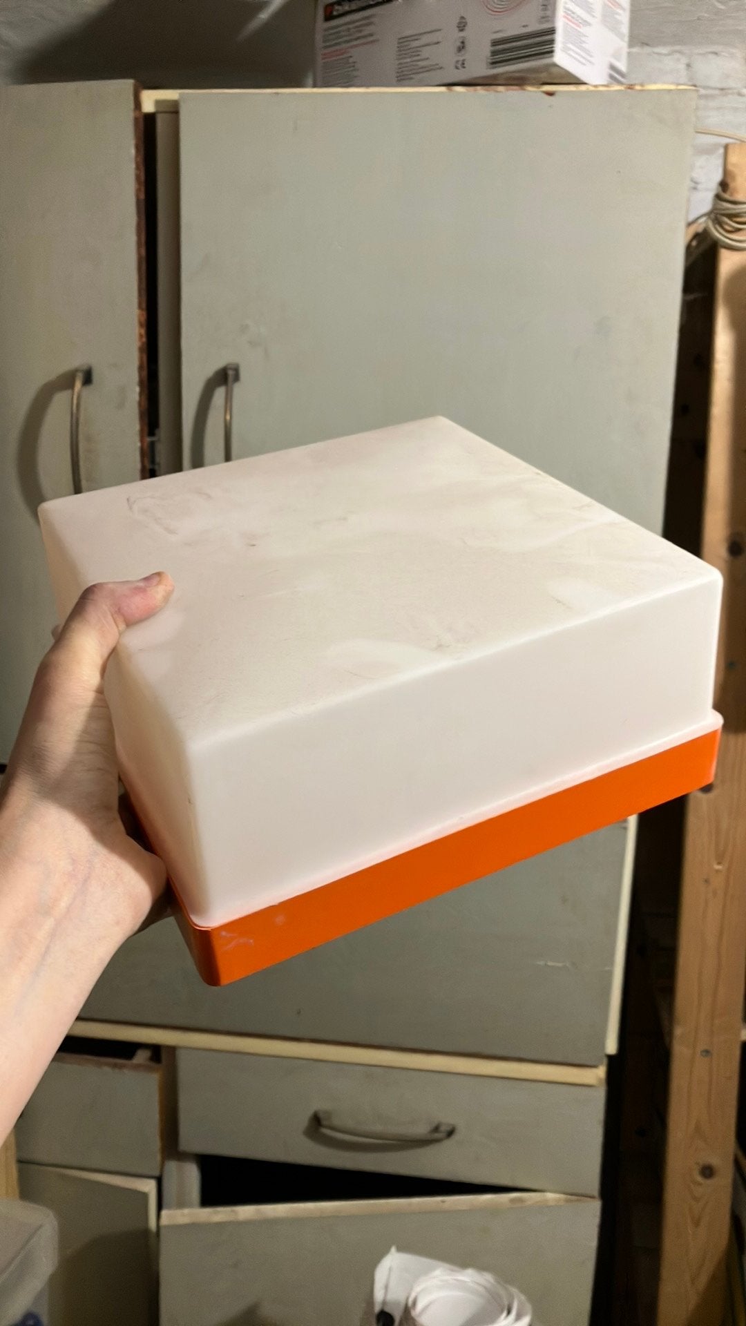 Muurlamp retro oranje, Ophalen, Kunststof, Gebruikt, Oranje