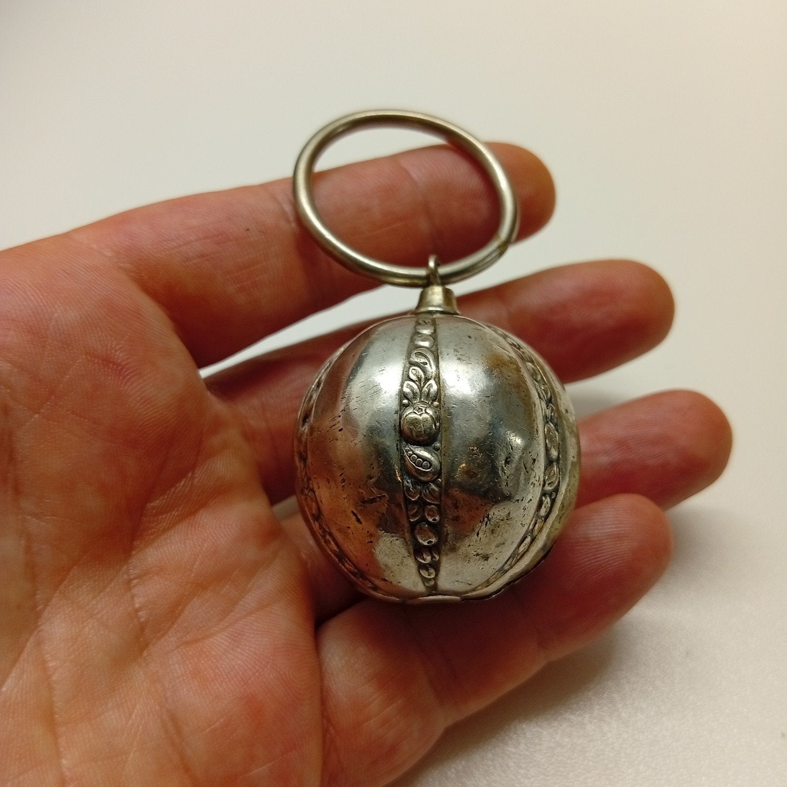 Antieke massief zilver baby rammelaar, Ophalen of Verzenden, Gebruikt, Zilver, Zilver
