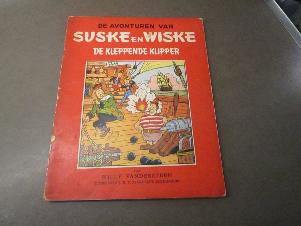 Suske en Wiske - De kleppende klipper - 1955 - 1e druk, Boeken, Gelezen, Willy Vandersteen, Eén stripboek, Ophalen of Verzenden