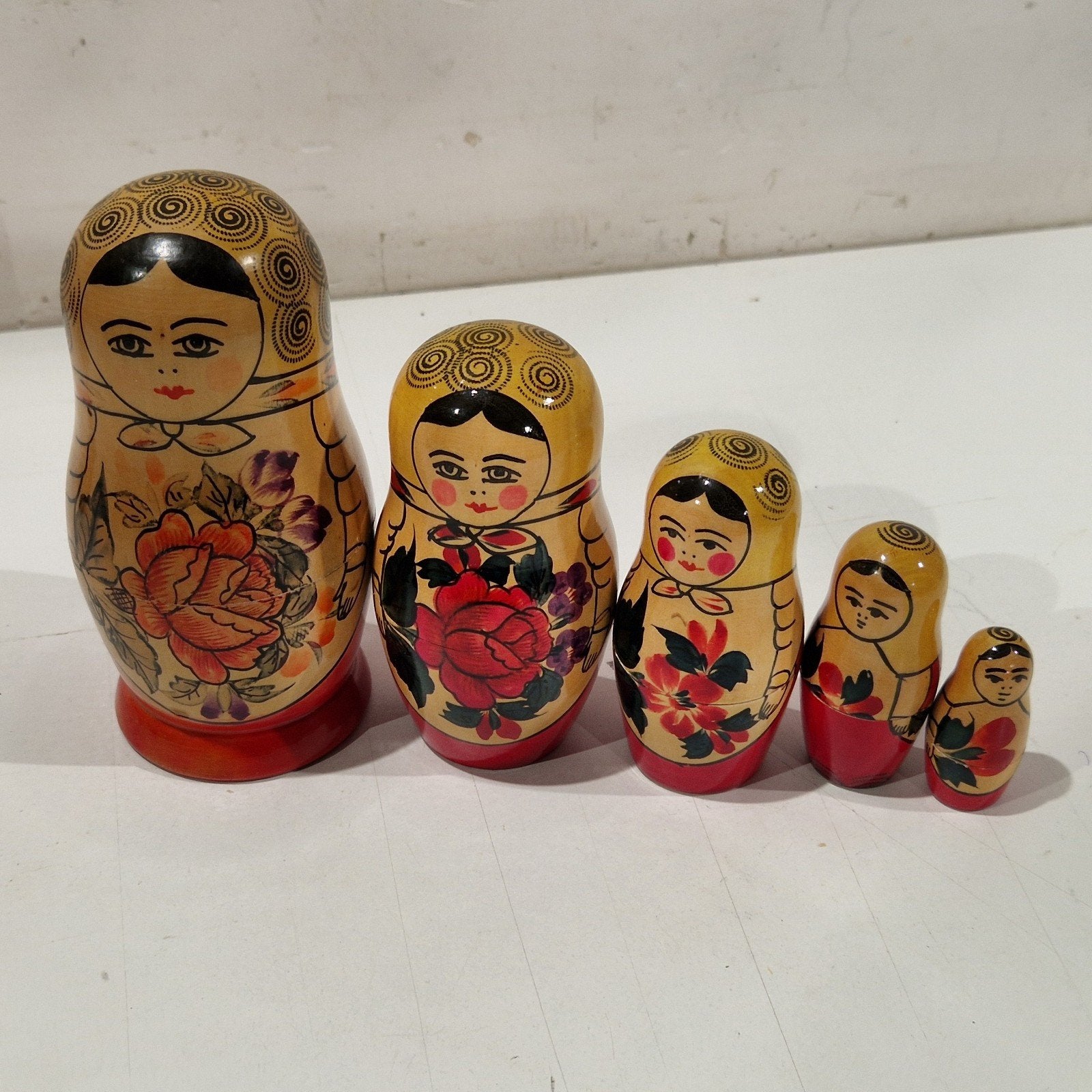 5 originele Russische Matroesjka poppetjes , babouchjka, Ophalen of Verzenden