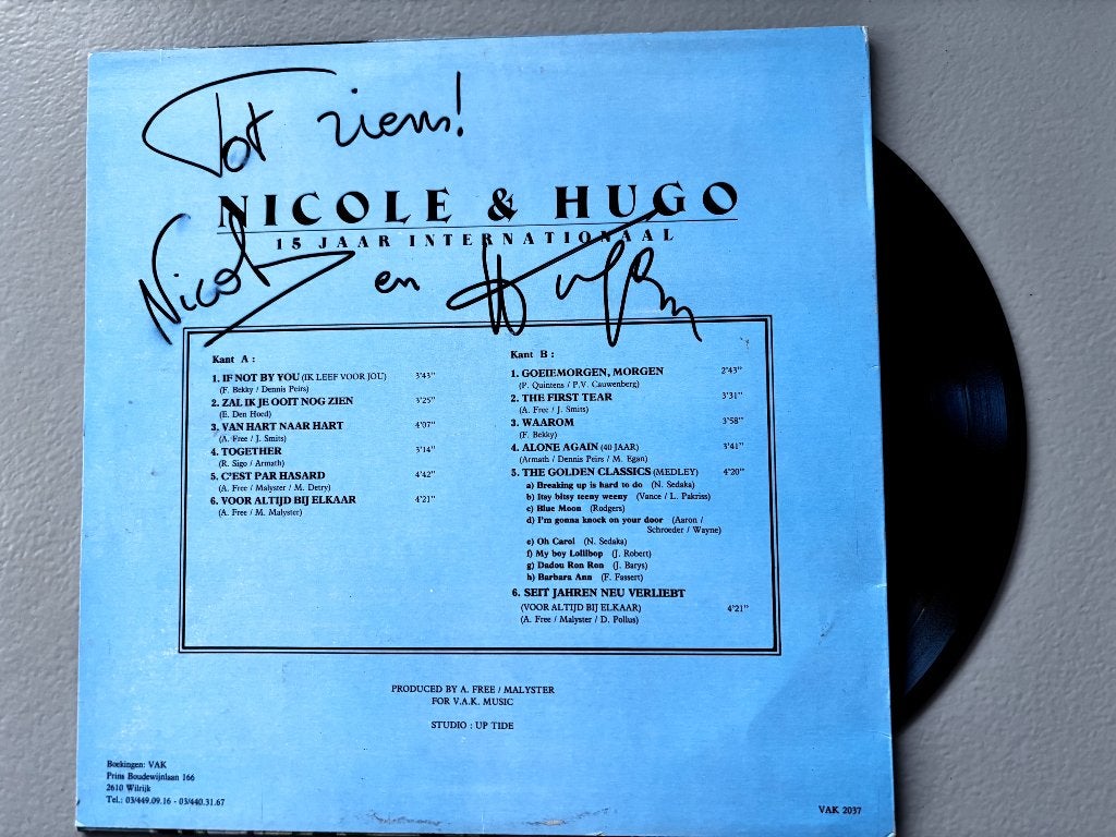 Nicole en Hugo  gesigneerde LP, Cd's en Dvd's, Vinyl | Pop, Ophalen of Verzenden, LP