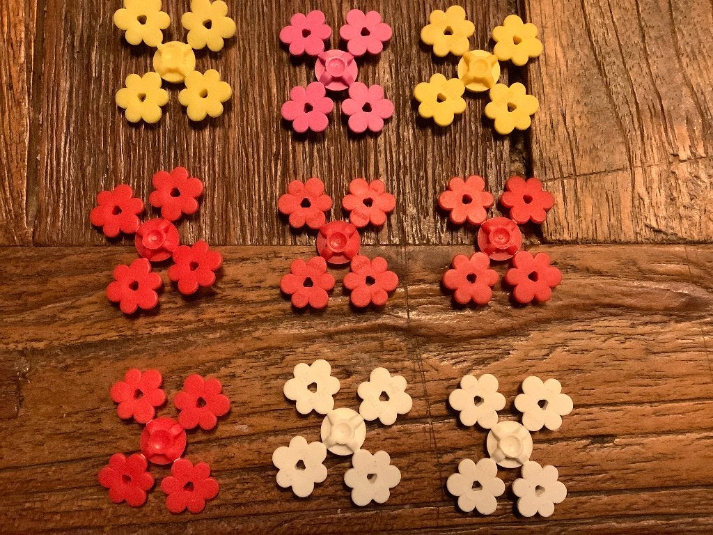 Lego Plant Flower Small, 4 on Sprue 9 stuks / 485-A1, Ophalen of Verzenden, Zo goed als nieuw, Losse stenen, Lego