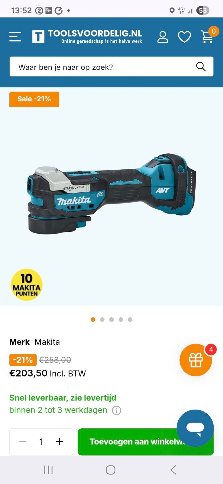 Makita multitool dtm52z NIEUW, Ophalen