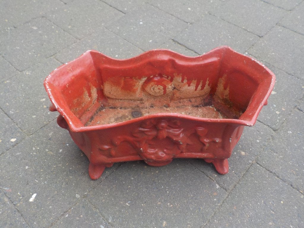 Vintage teracotta rechthoekig plantenbakje, Ophalen, Rechthoekig