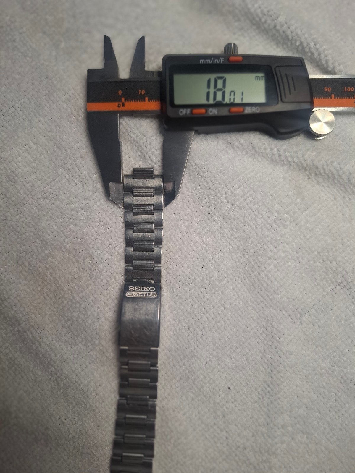 Originele Vintage Seiko 5 Actus Horlogeband – 18mm, Handtassen en Accessoires, Ophalen of Verzenden, Staal, Seiko